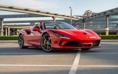 A red Ferrari convertible